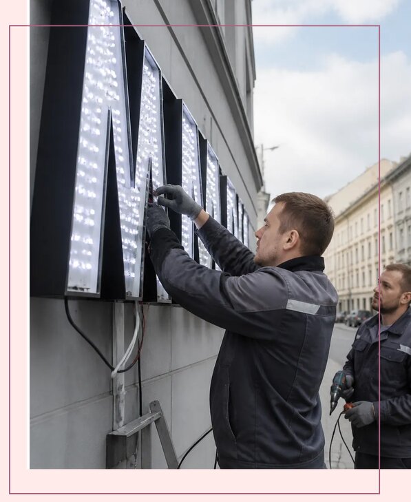 Изготовление и монтаж светодиодных LED вывесок в Краснокамске