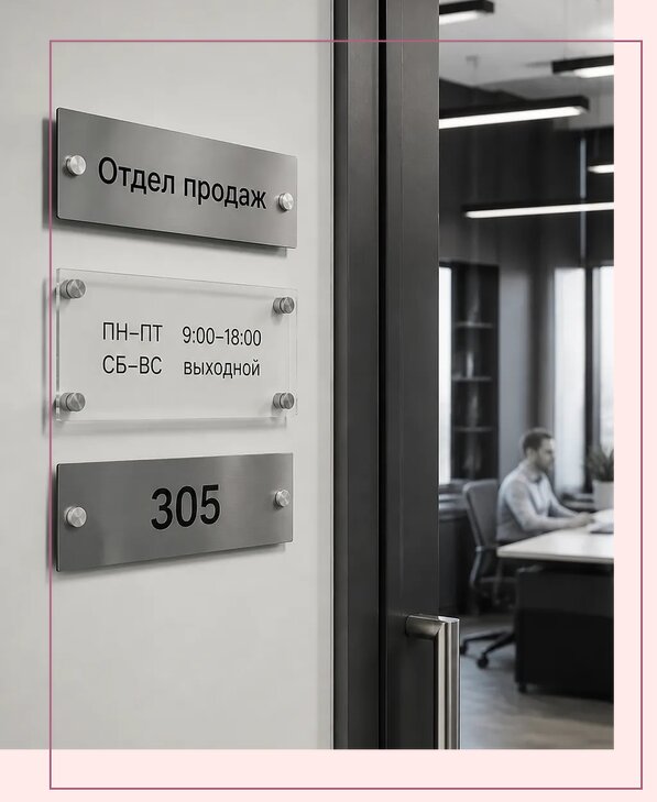 Офисные таблички на дверь в Краснокамске по цене от 4967 р. | Аванза-Кнм